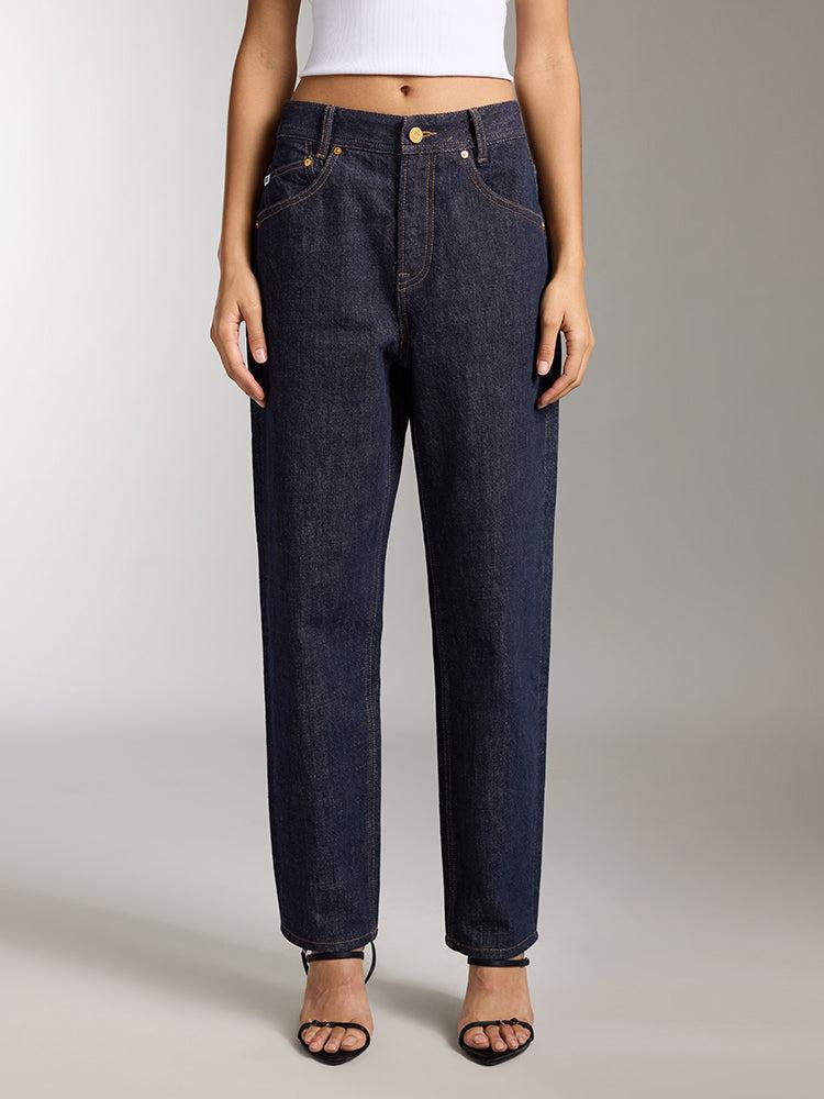 miss sixty LOW-WAIST SLIMMING TAPERED JEANS DARK BLUE