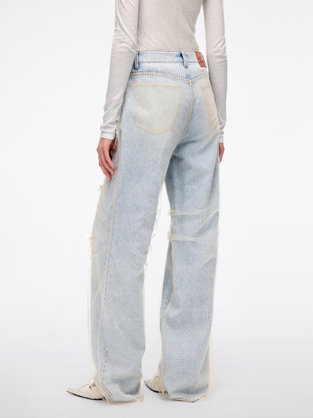 Miss Sixty MESH PANEL STRAIGHT-LEG JEANS LIGHT BLUE