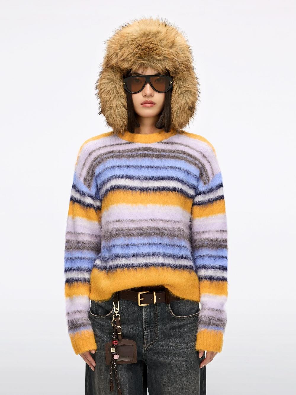 miss sixty ALPACA-BLEND KNIT CARDIGAN MULTICOLOUR