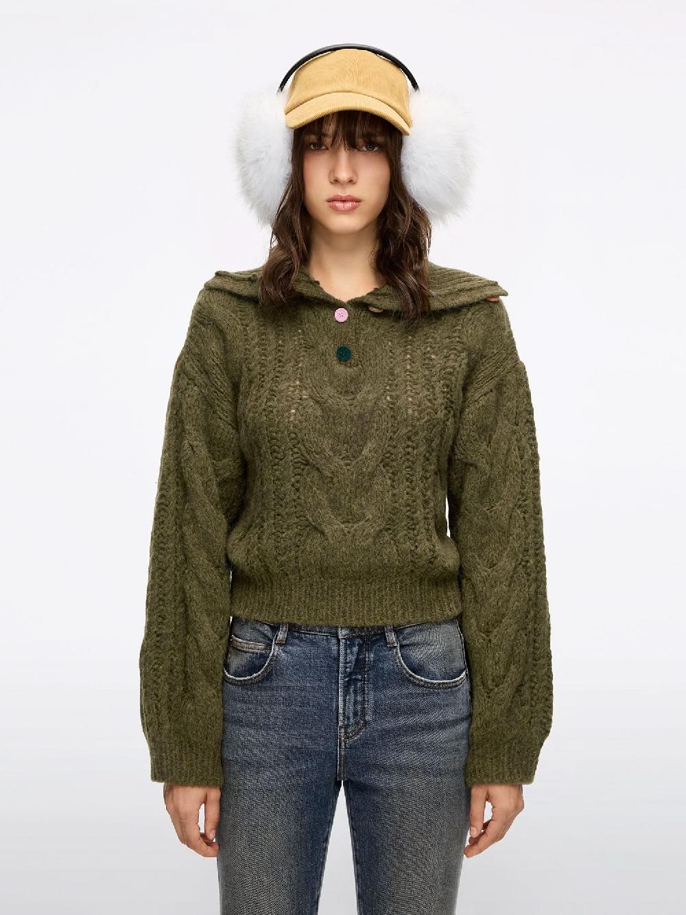 miss sixty ALPACA BLEND KNIT WEAR JASPER GREEN