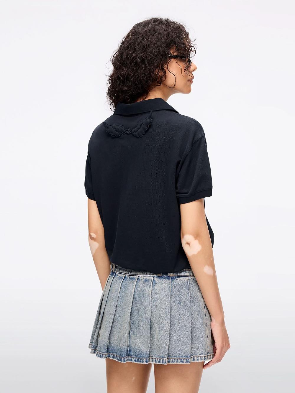 Miss Sixty ANGEL WINGS POLO SHIRT NAVY BLUE