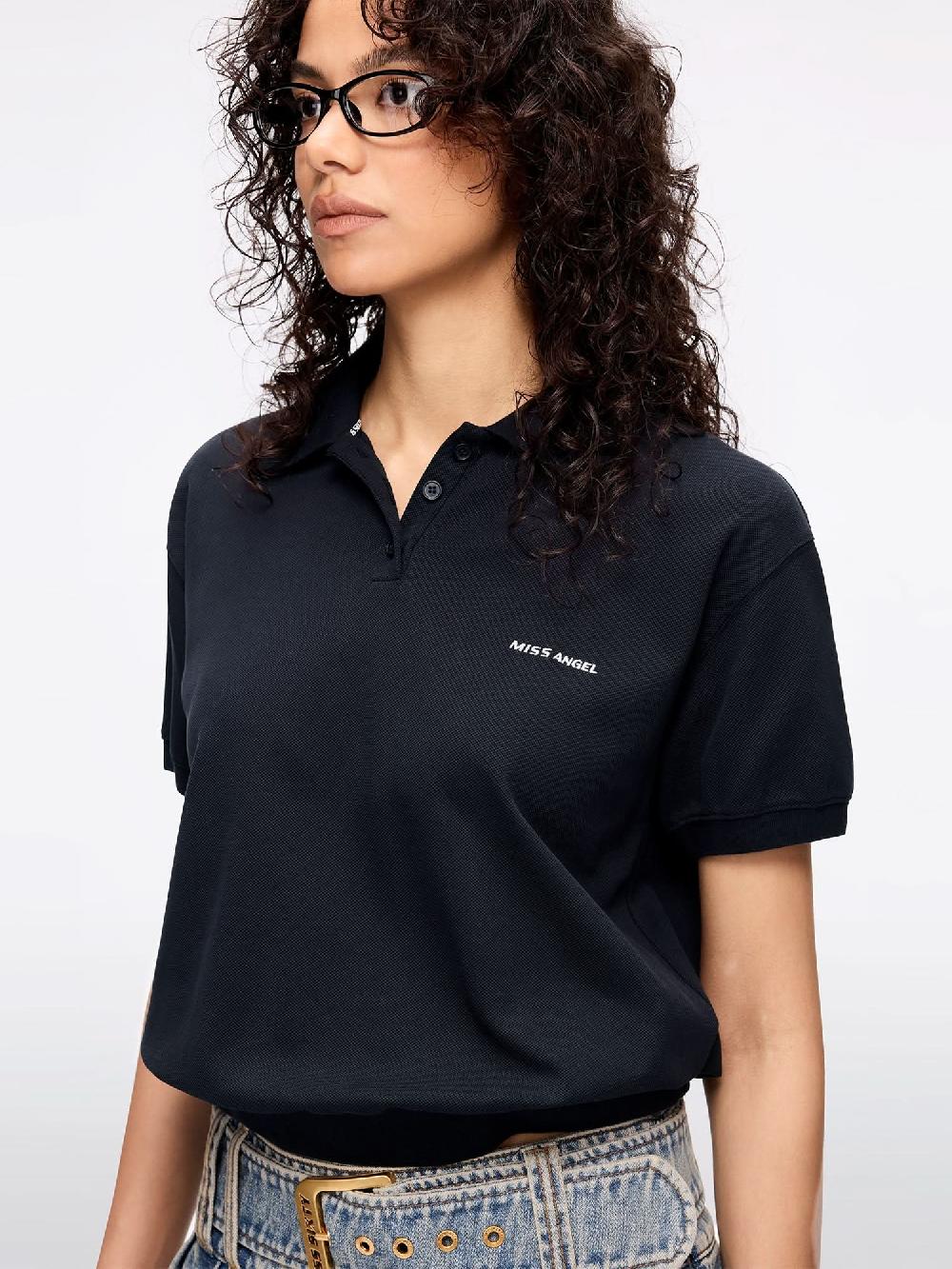 Miss Sixty ANGEL WINGS POLO SHIRT NAVY BLUE