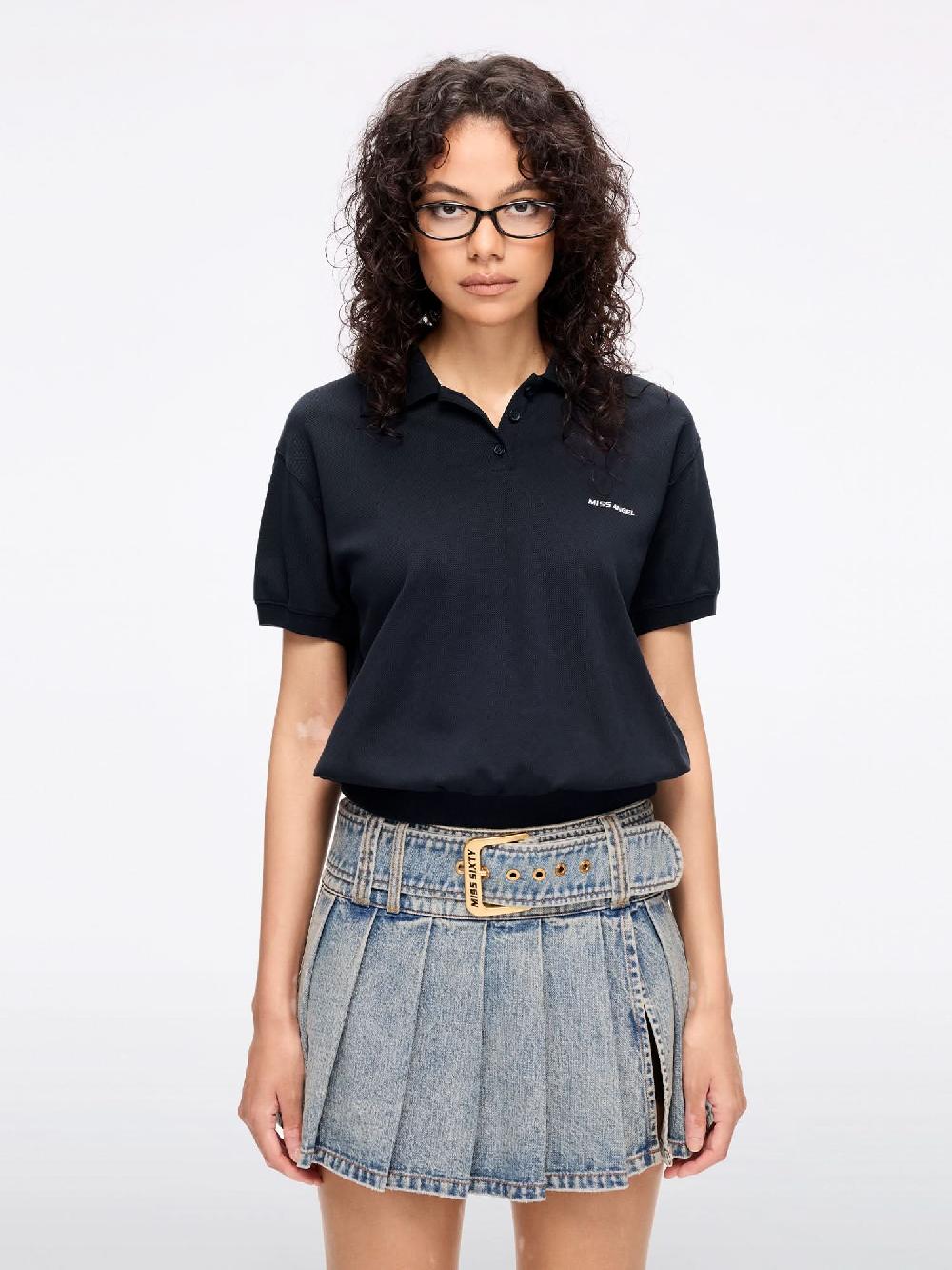 miss sixty ANGEL WINGS POLO SHIRT NAVY BLUE