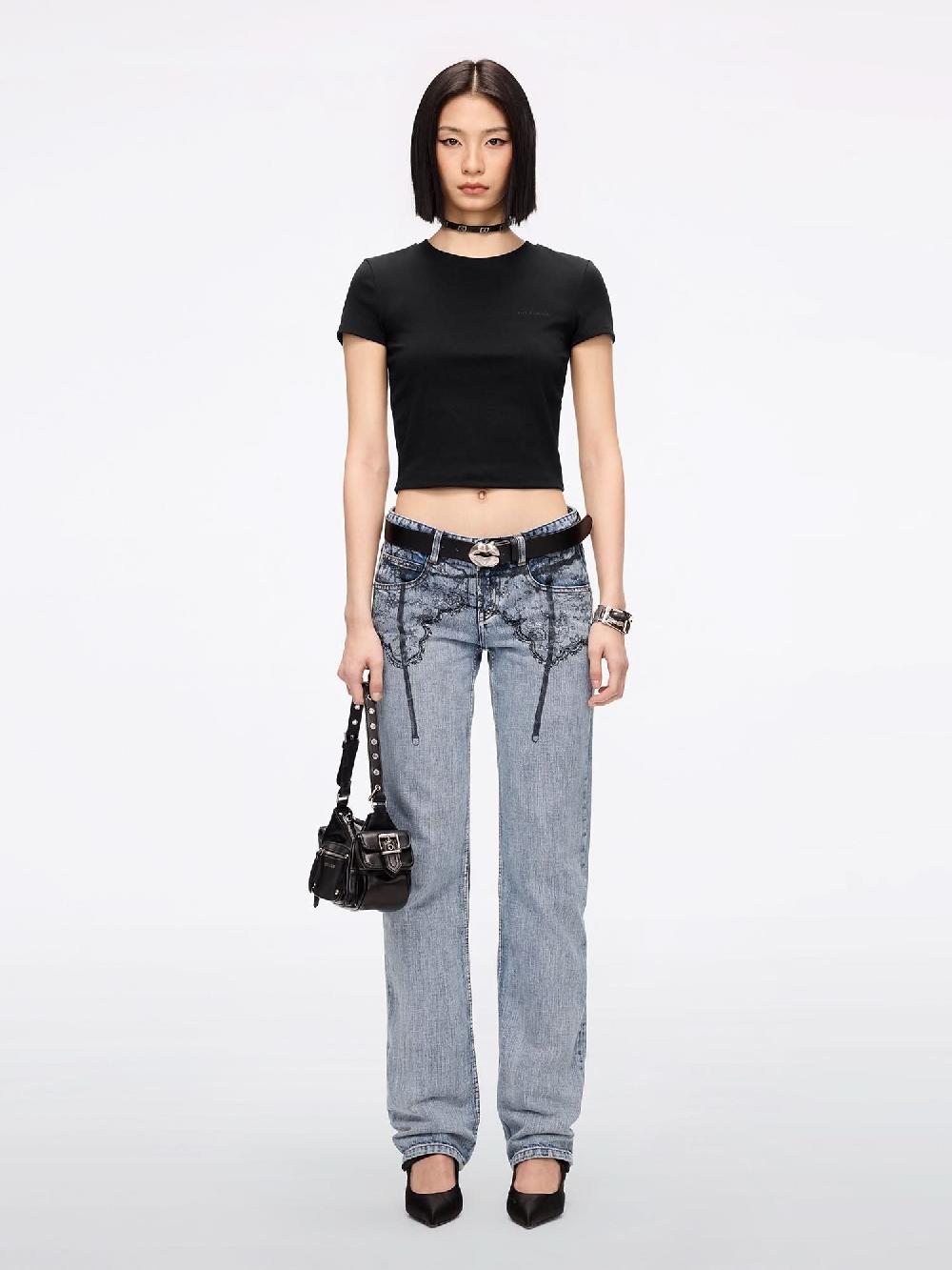 Miss Sixty ANGEL WINGS T-SHIRT BLACK