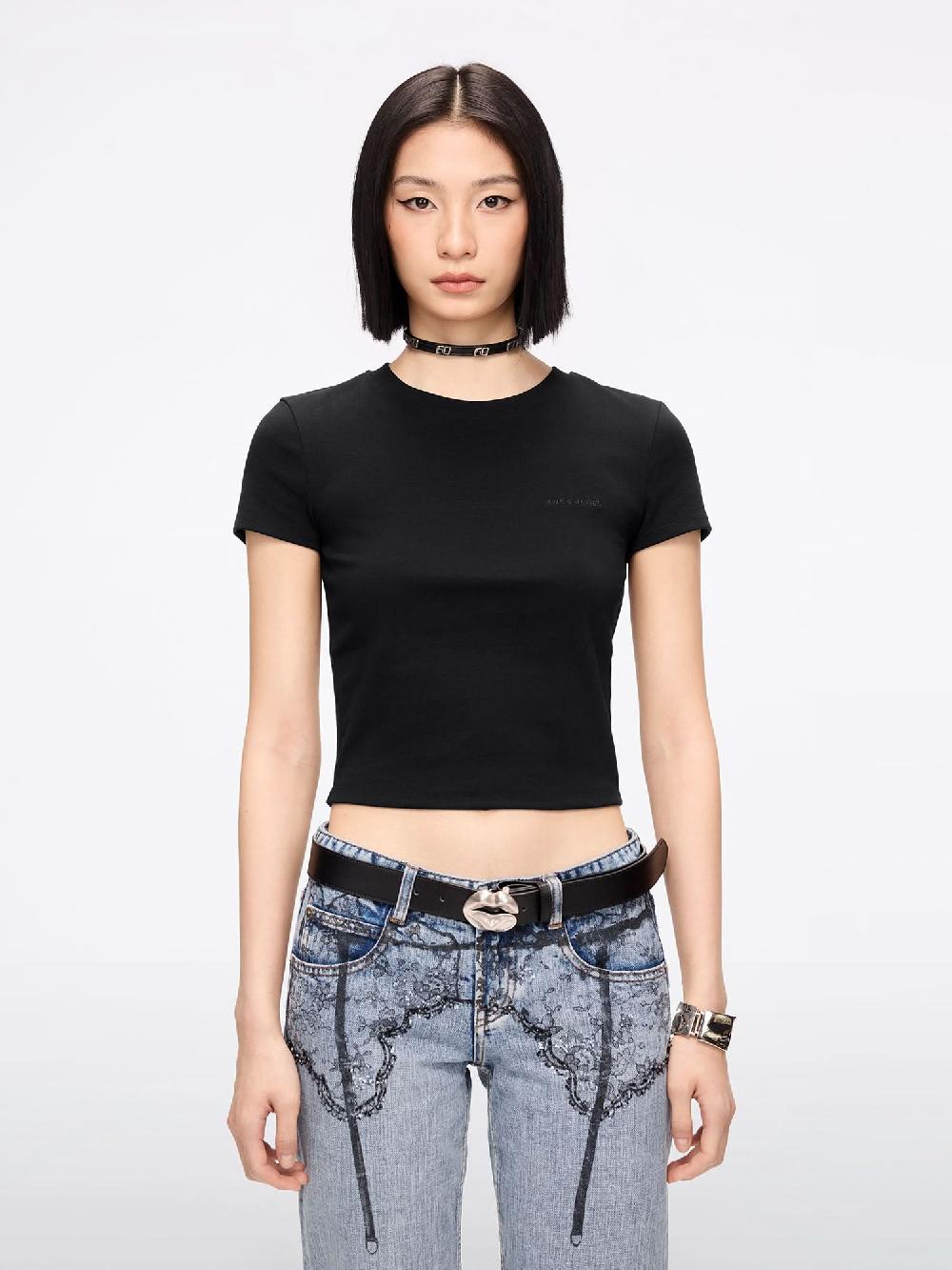 miss sixty ANGEL WINGS T-SHIRT BLACK