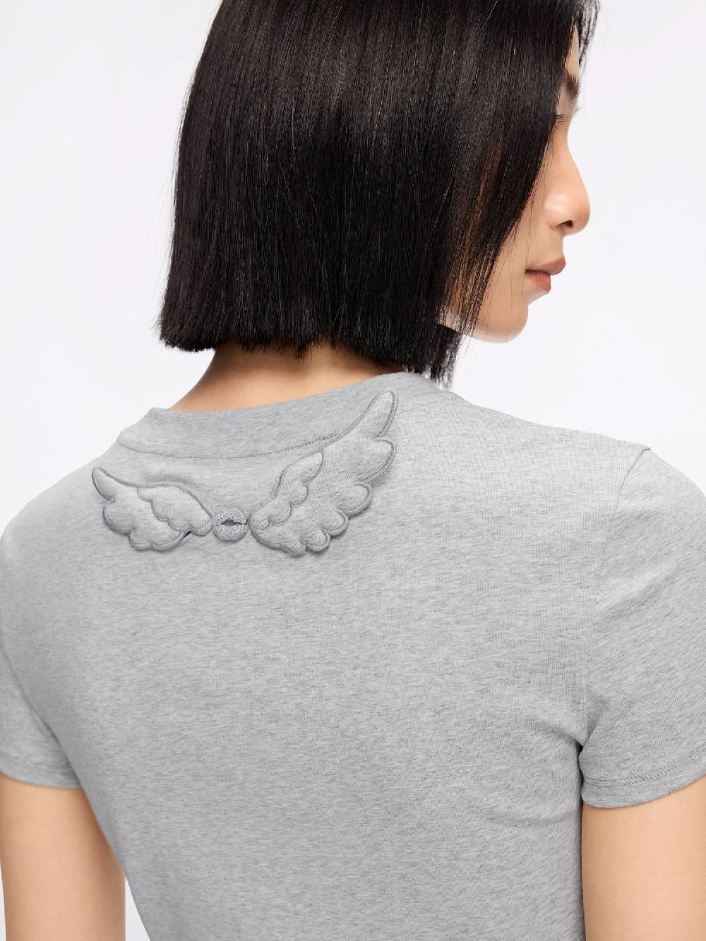 Miss Sixty ANGEL WINGS T-SHIRT HEATHER GREY