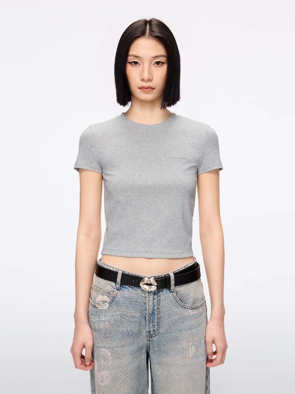 miss sixty ANGEL WINGS T-SHIRT HEATHER GREY