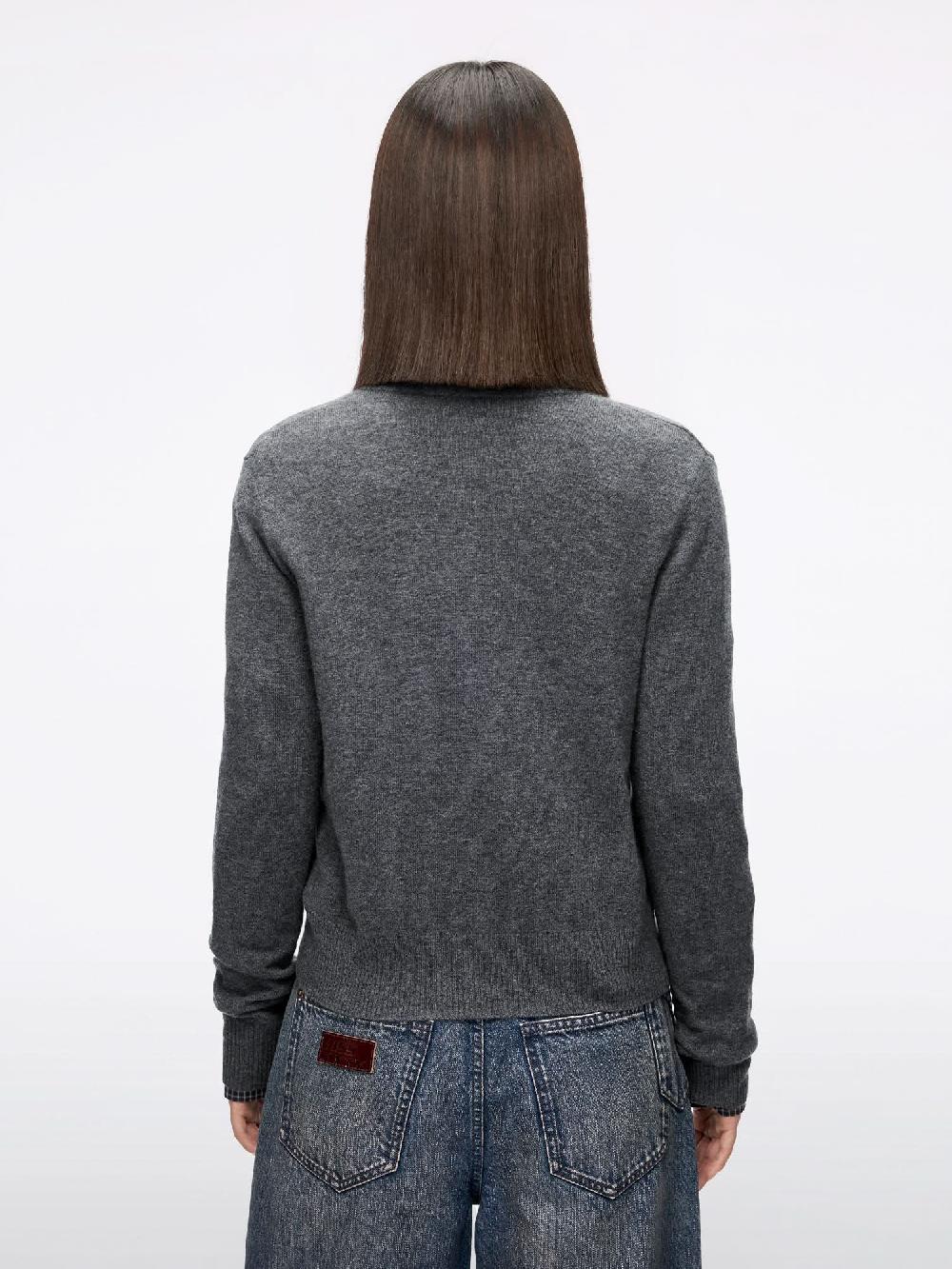 Miss Sixty ARGYLE KNIT CARDIGAN HEATHER GREY