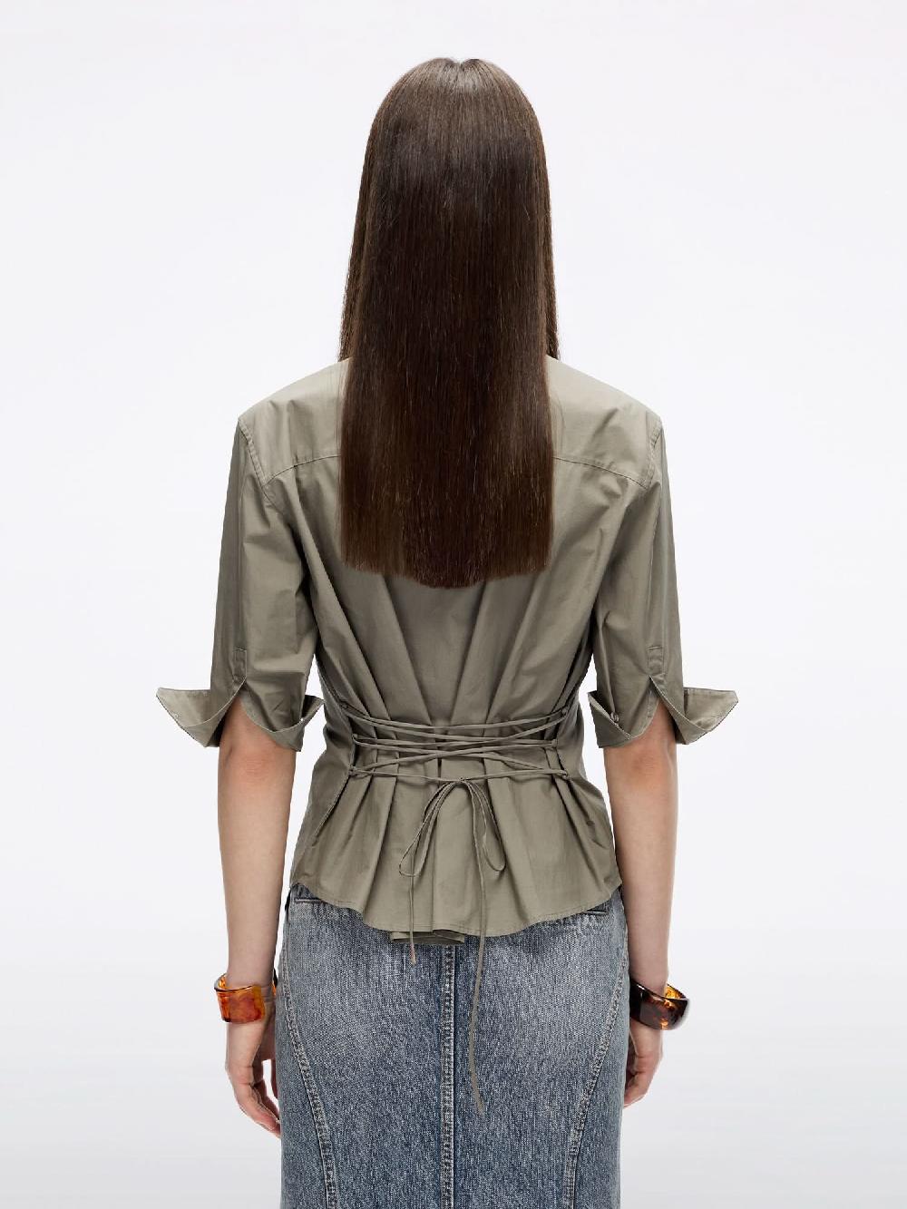 Miss Sixty BACK-TIE SHIRT ARMY GREEN