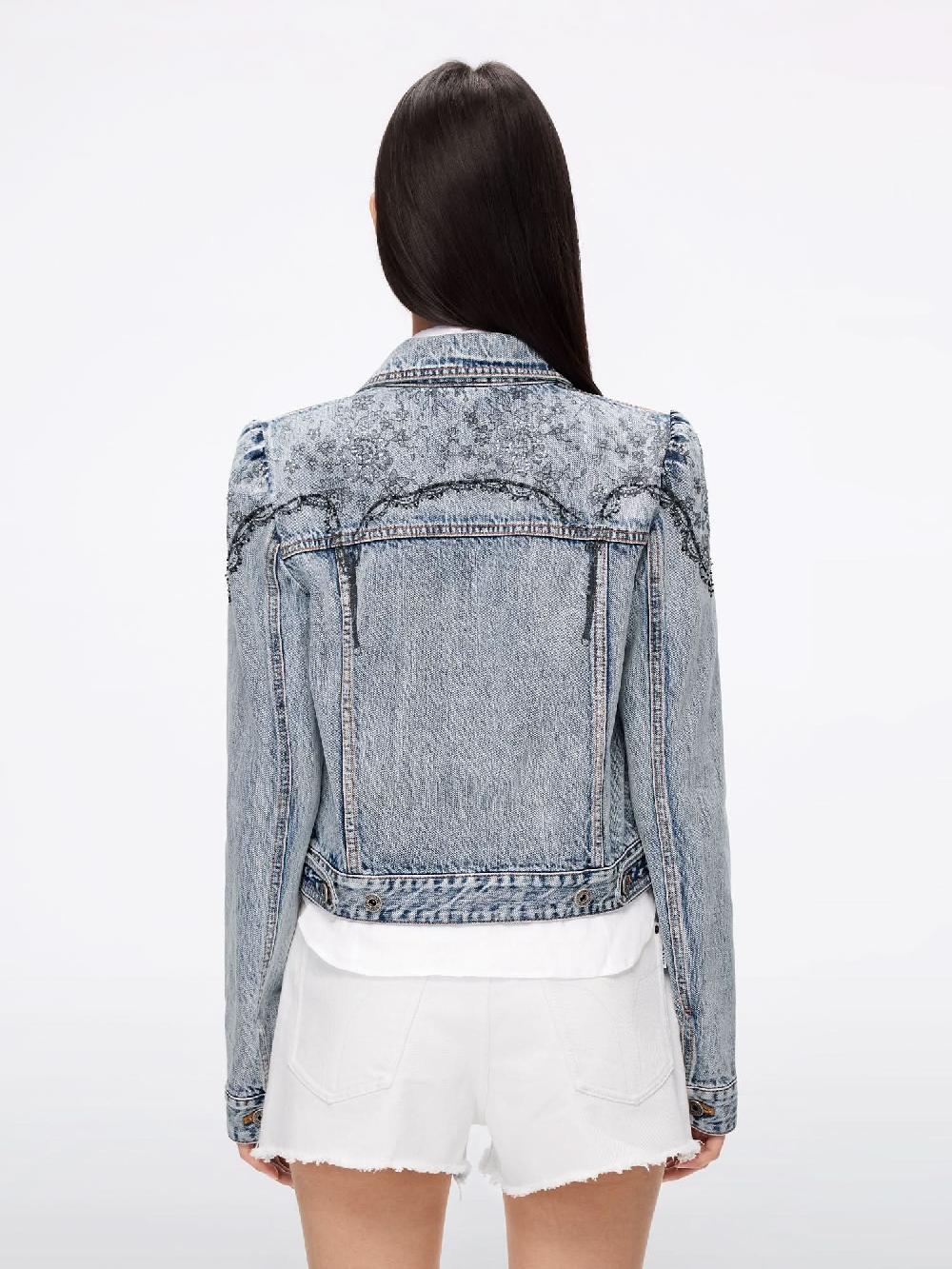 Miss Sixty BEADED DENIM JACKET LIGHT BLUE