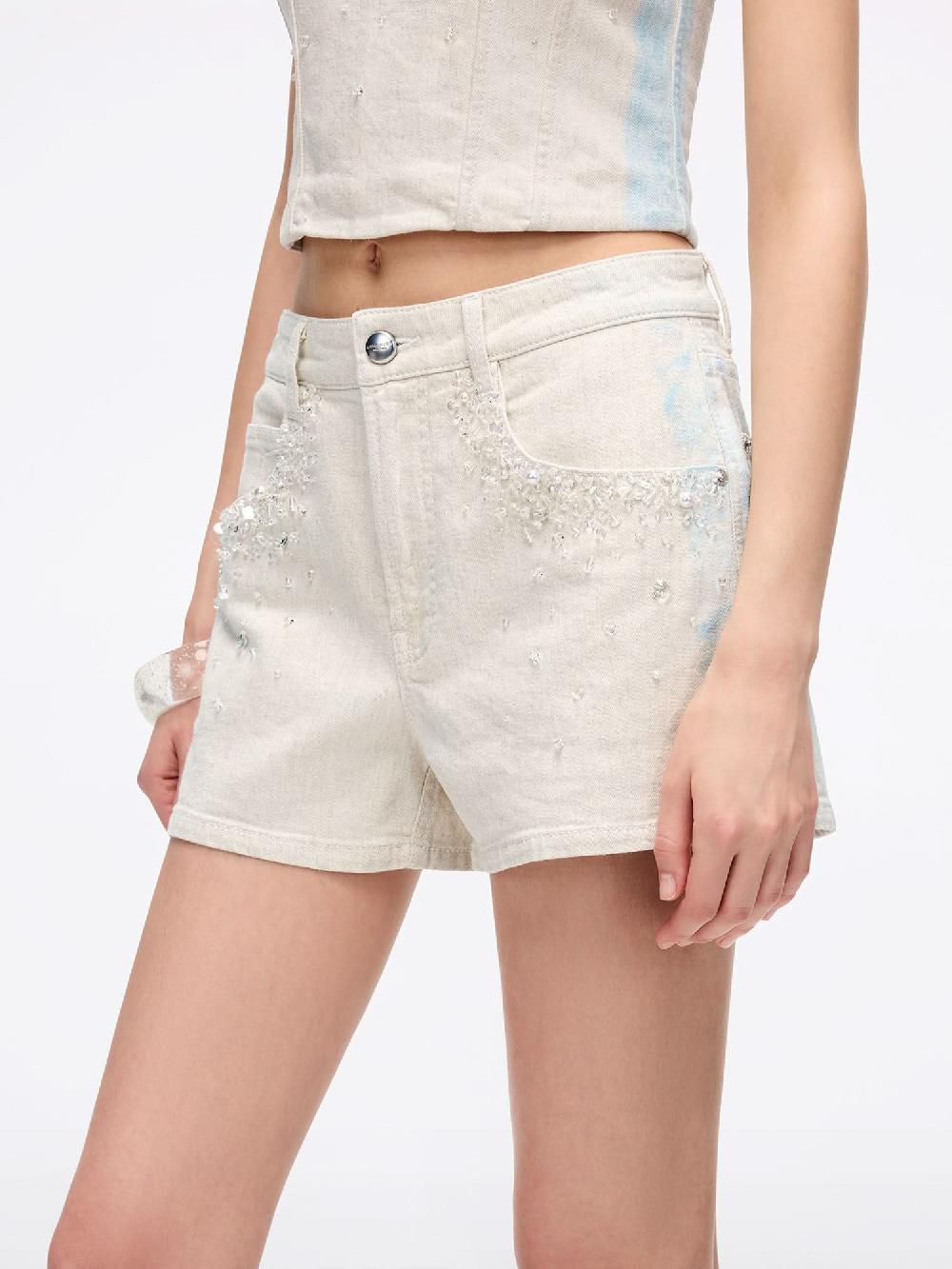 Miss Sixty BEADED DENIM JEANS OFF WHITE