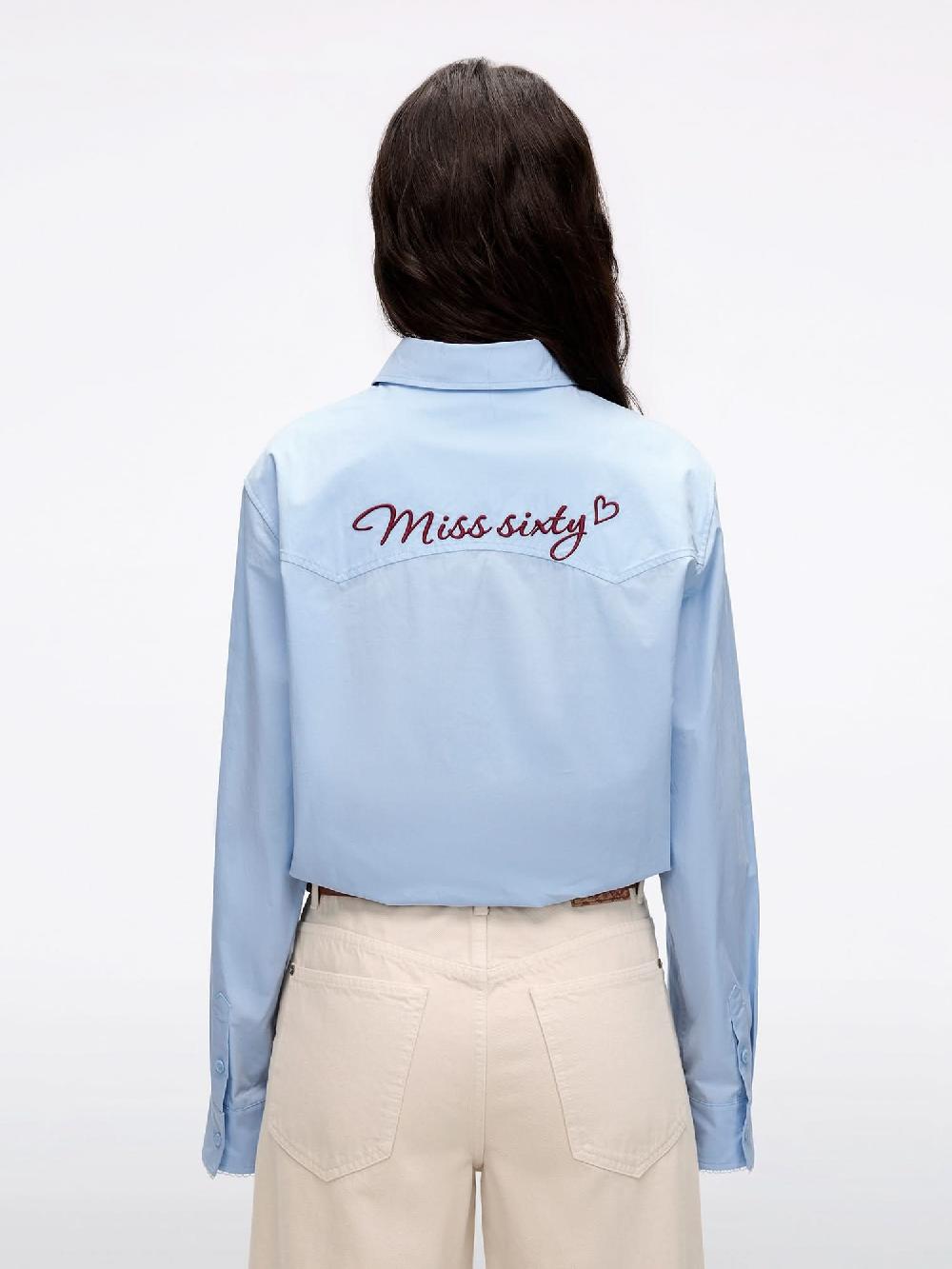 Miss Sixty BEADED EMBROIDERED SHIRT BLUE