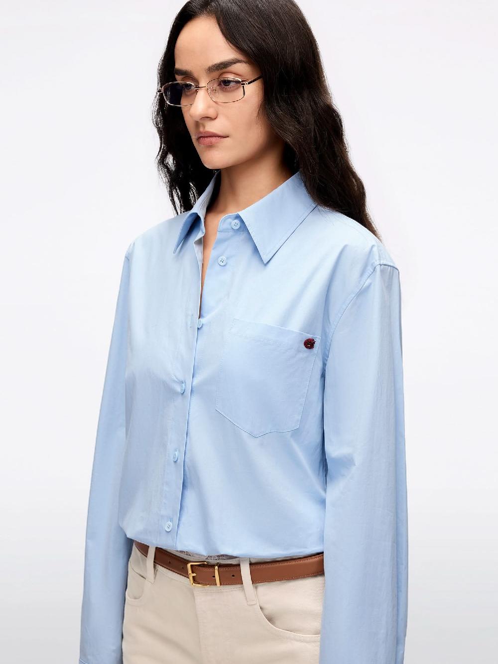 Miss Sixty BEADED EMBROIDERED SHIRT BLUE