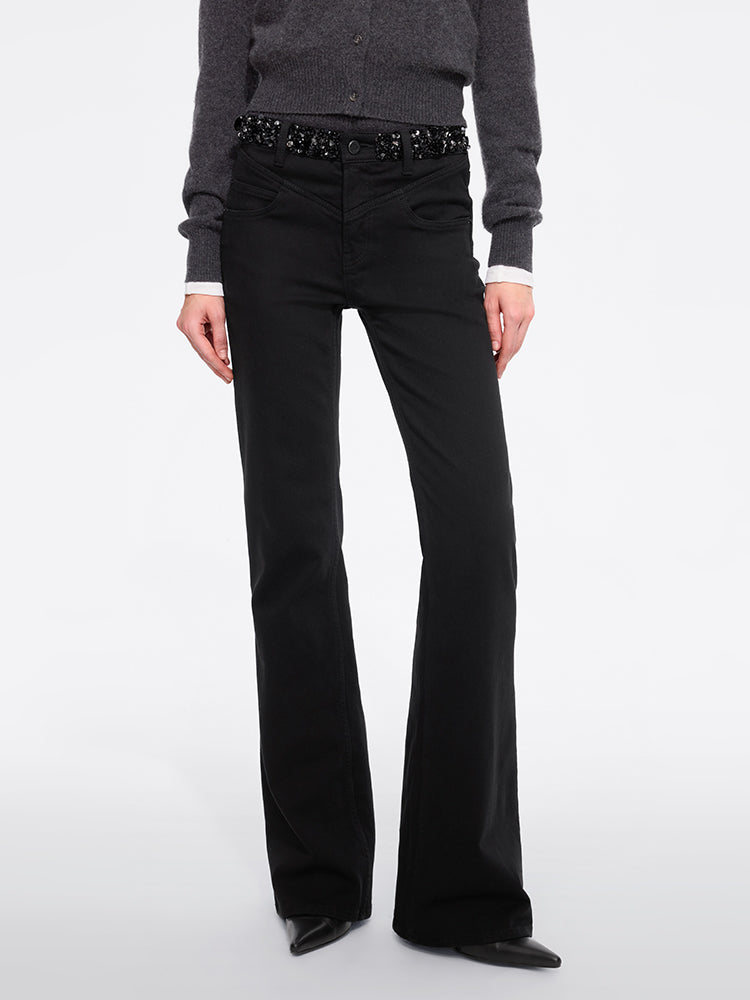 miss sixty BEADED FLARED JEANS BLACK