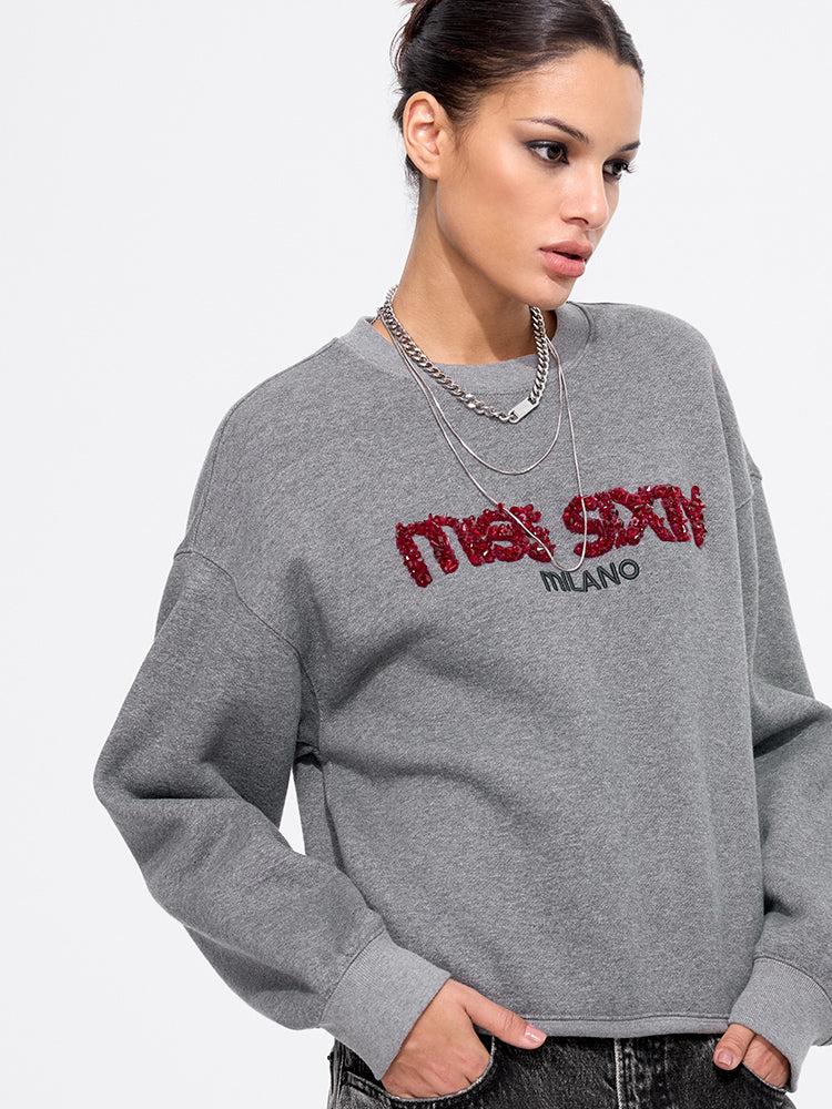 Miss Sixty BEADED JUMPER DARK HEATHER GREY