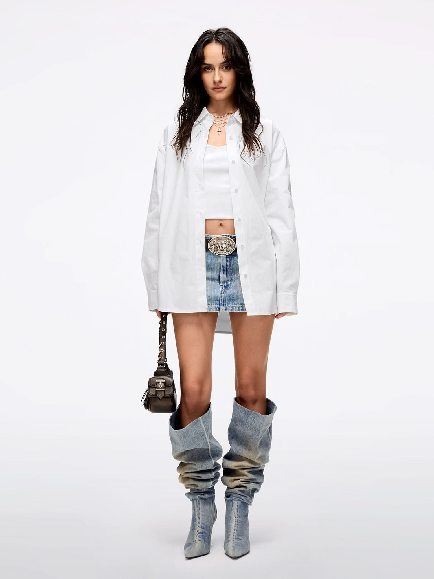 Miss Sixty BEADED LACE SHIRT BRIGHT WHITE