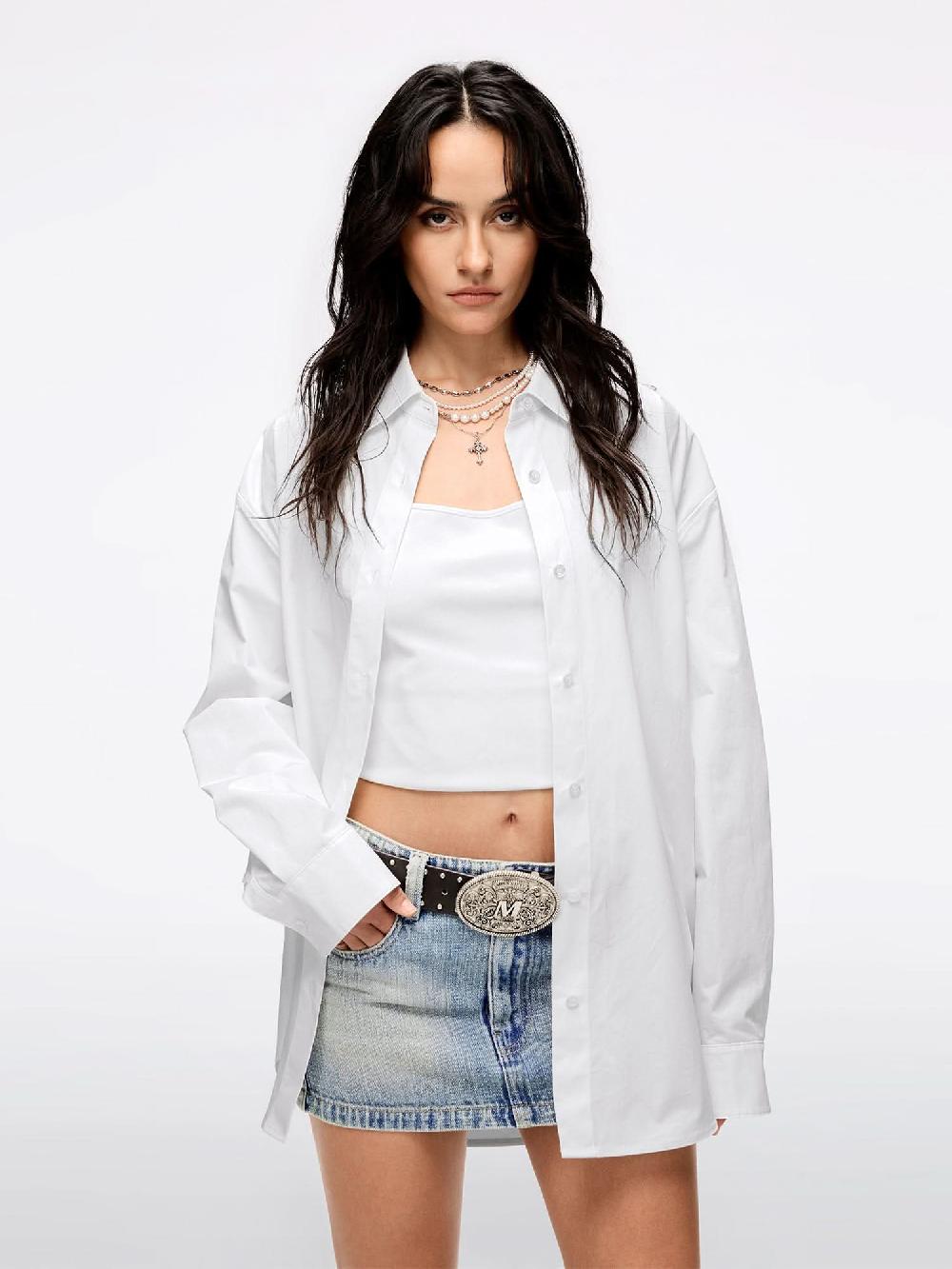 miss sixty BEADED LACE SHIRT BRIGHT WHITE