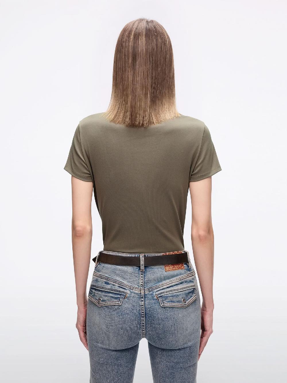 Miss Sixty BEADED PRINTED T-SHIRT KHAKI GREEN