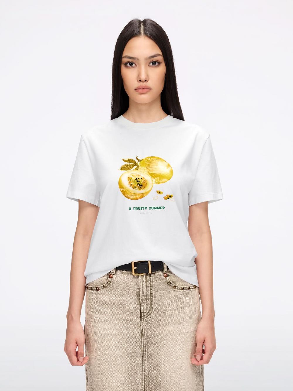 miss sixty BEADED SHORT-SLEEVE T-SHIRT WHITE