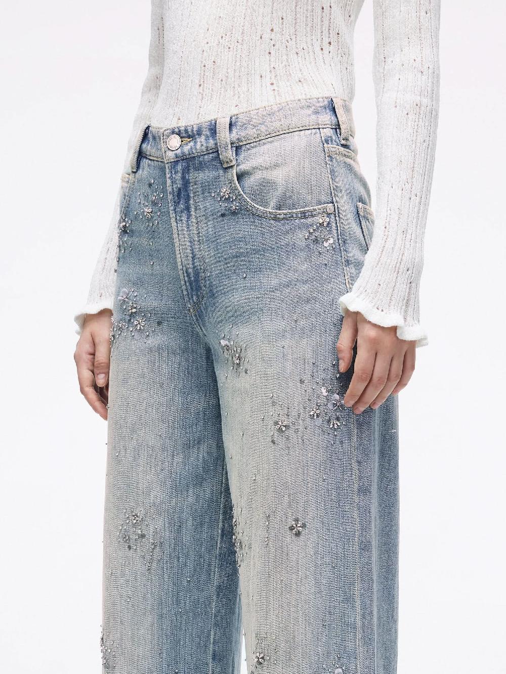 Miss Sixty BEADED STRAIGHT-LEG JEANS LIGHT BLUE