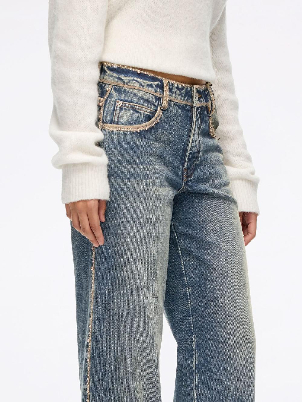 Miss Sixty BEADED STRAIGHT-LEG JEANS MIDDLE BLUE