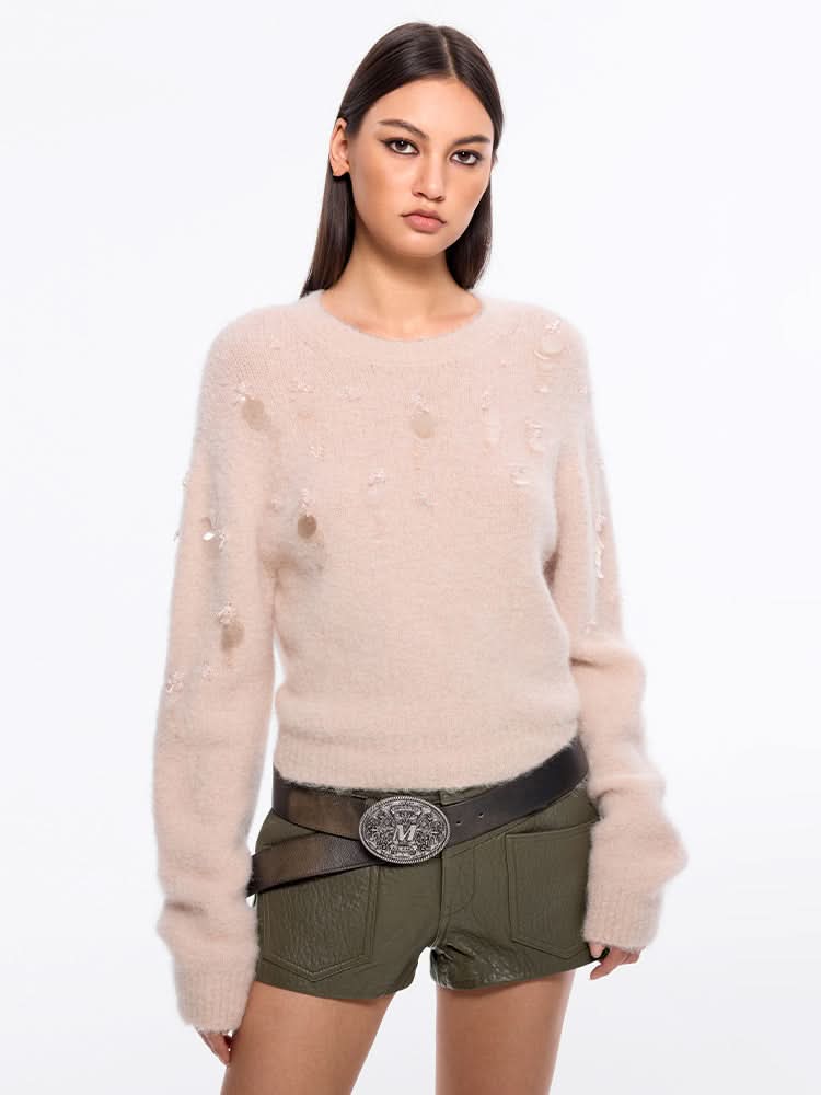 miss sixty BEADED SWEATER APRICOT