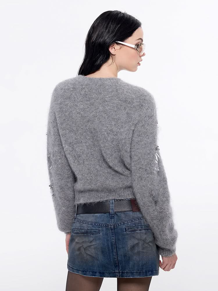 Miss Sixty BEADED SWEATER HEATHER GREY