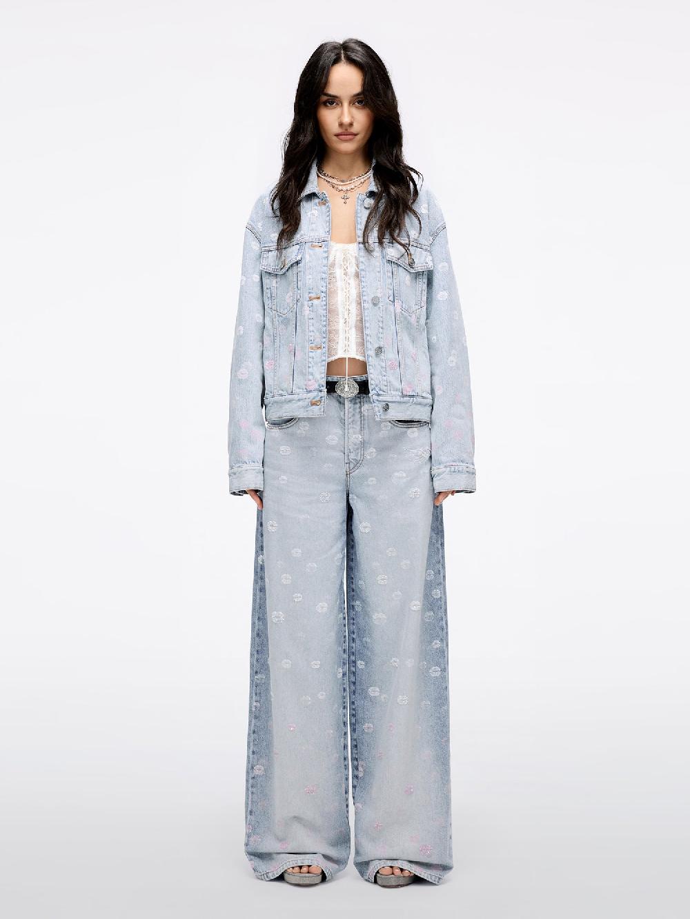 Miss Sixty BEADED WIDE-LEG JEANS LIGHT BLUE