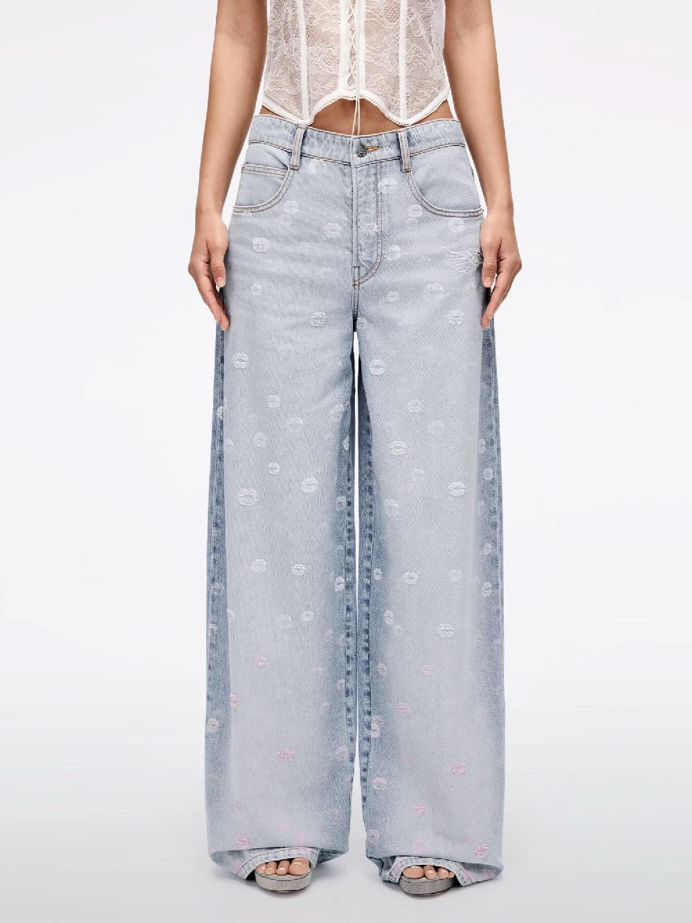 miss sixty BEADED WIDE-LEG JEANS LIGHT BLUE