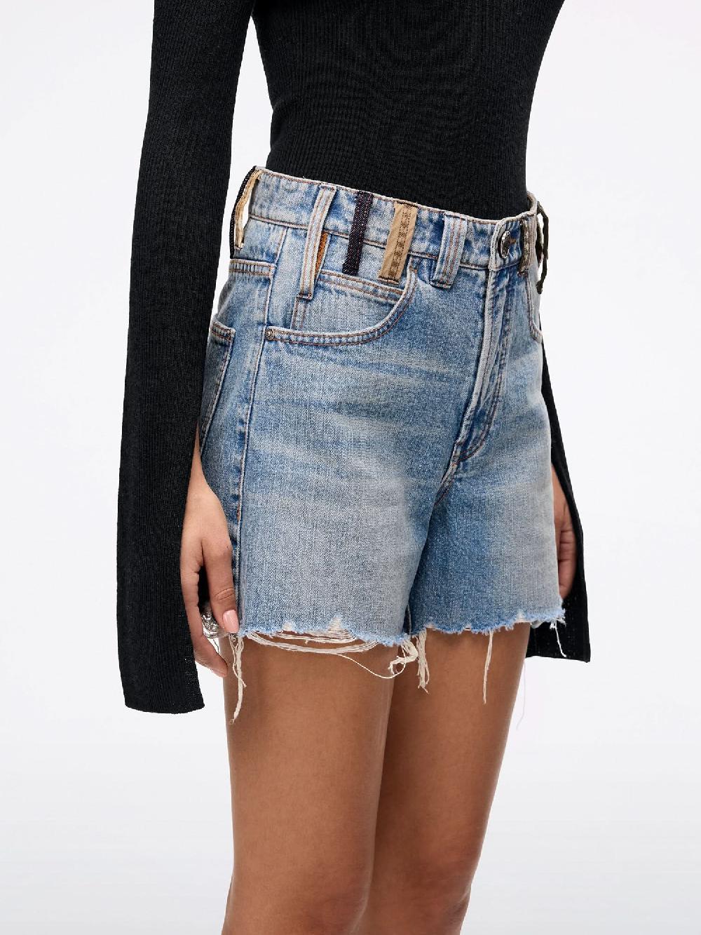 Miss Sixty BELT LOOP DENIM SHORTS LIGHT BLUE