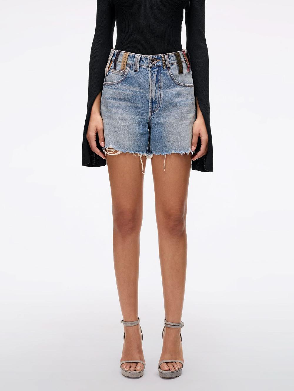 miss sixty BELT LOOP DENIM SHORTS LIGHT BLUE