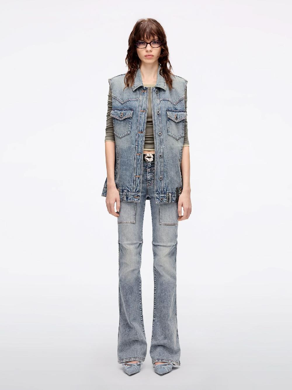 Miss Sixty BELT LOOP DENIM VEST GREY BLUE