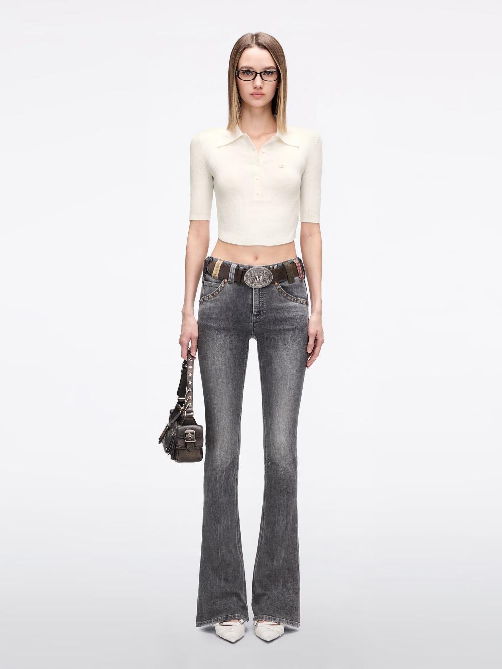 Miss Sixty BELT LOOP FLARED JEANS BLACK FOG