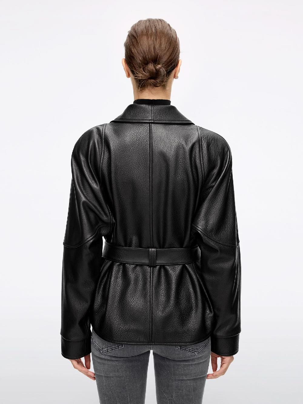 Miss Sixty BELTED LEATHER JACKET BLACK