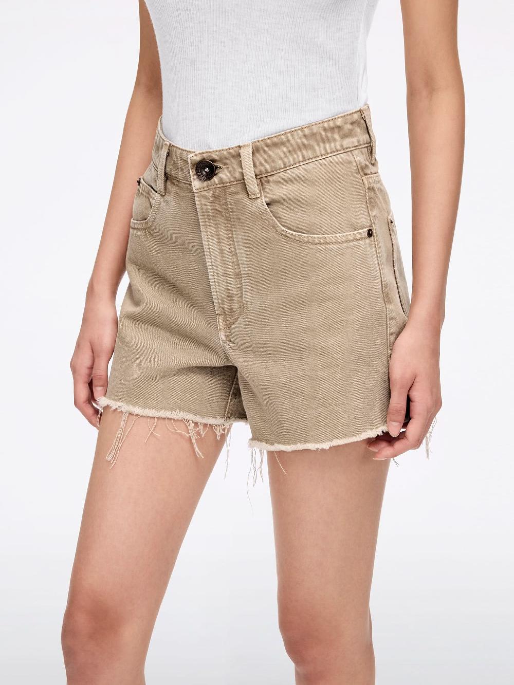 Miss Sixty BRUSHED EDGE DENIM SHORTS KHAKI