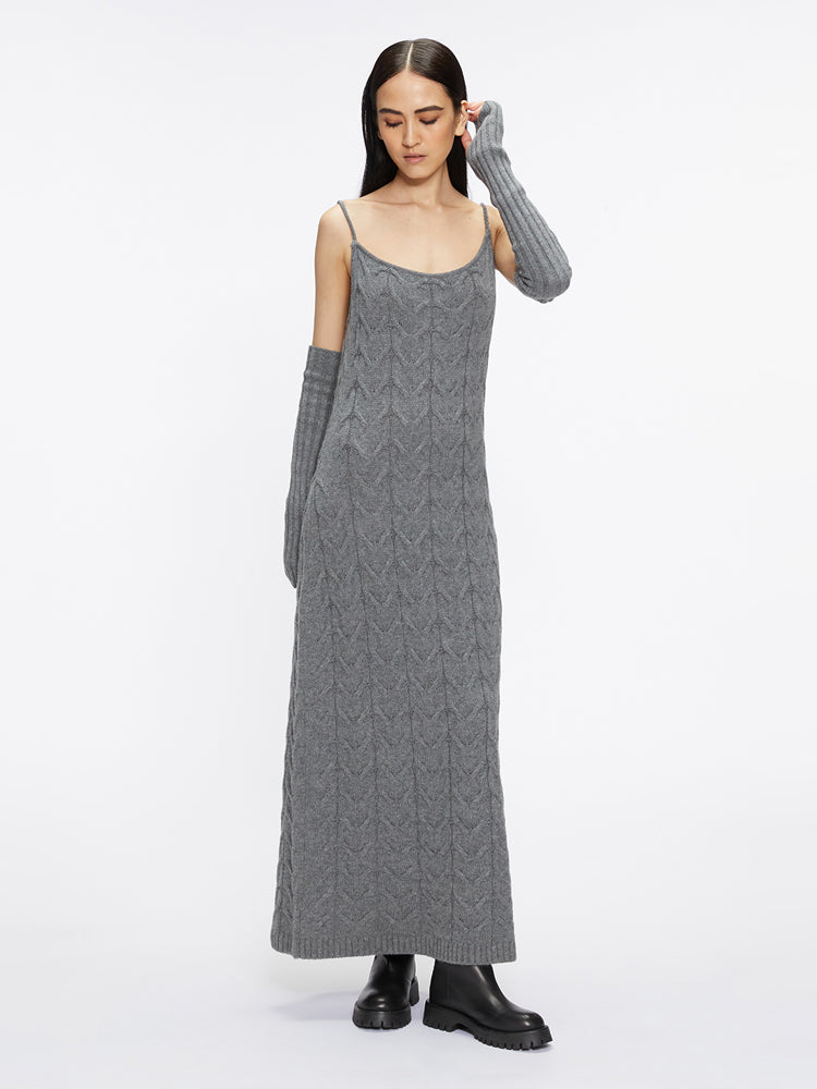 miss sixty CAMISOLE DRESS WITH ARM SLEEVES GREY