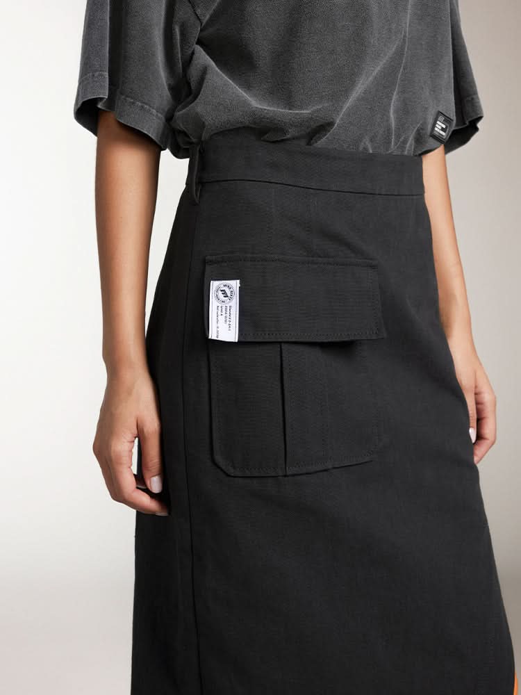 Miss Sixty CARGO SLIT MAXI SKIRT BLACK