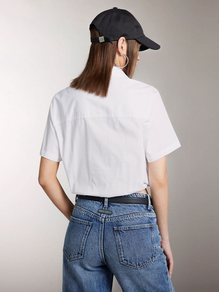 Miss Sixty CARGO STYLE SHORT-SLEEVE SHIRT WHITE