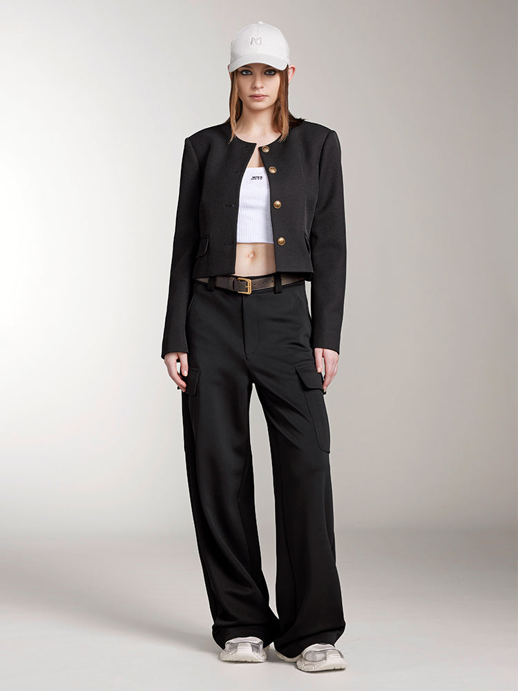Miss Sixty CARGO STYLE TROUSER WITH ACETATE BLACK
