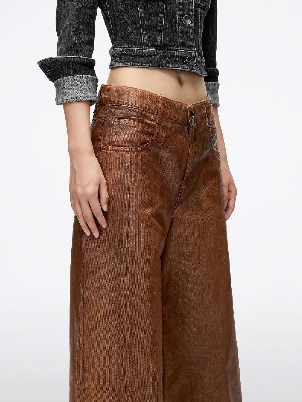 Miss Sixty COATED LOOSE-FIT JEANS CARAMEL BROWN