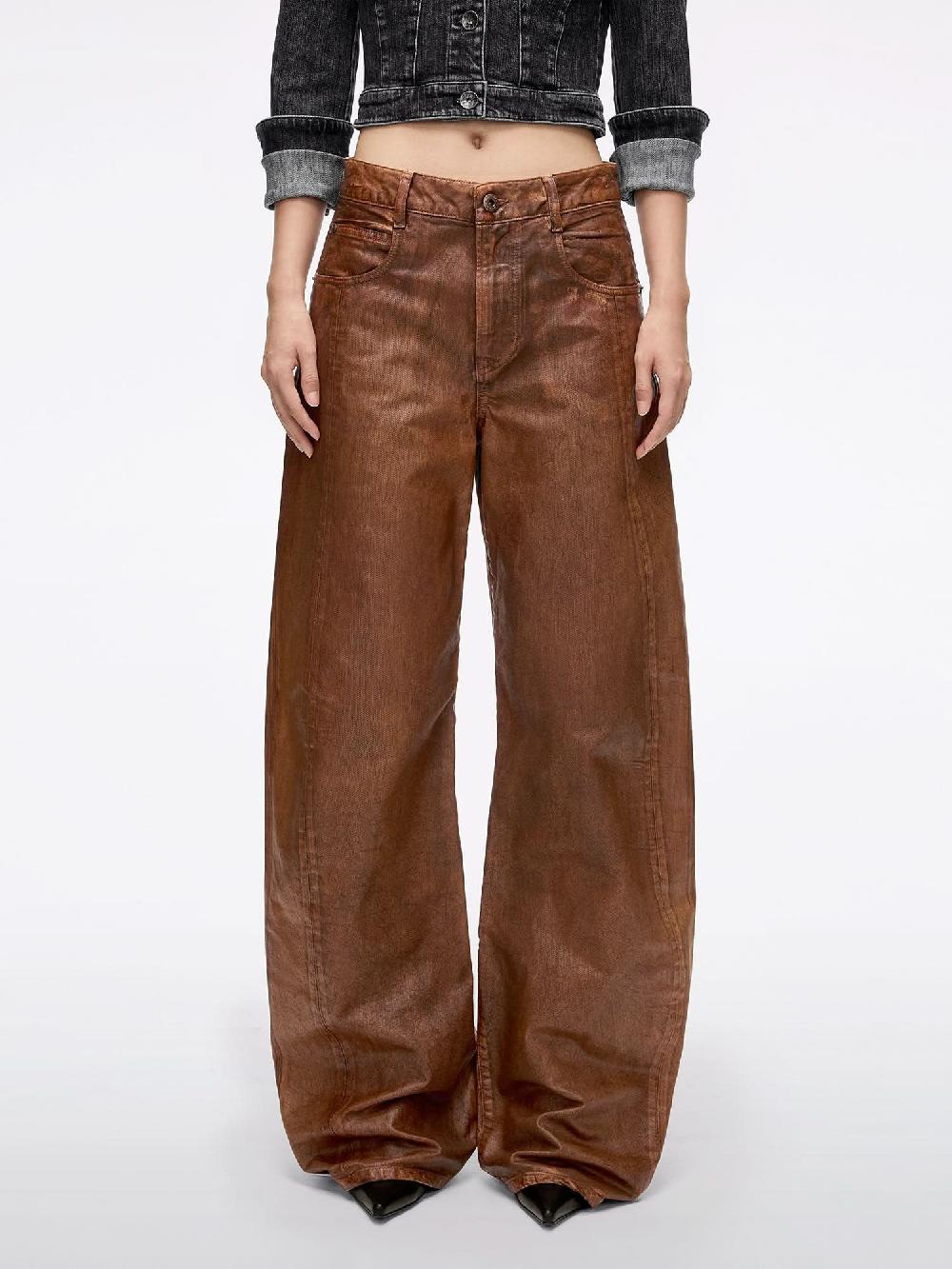 miss sixty COATED LOOSE-FIT JEANS CARAMEL BROWN
