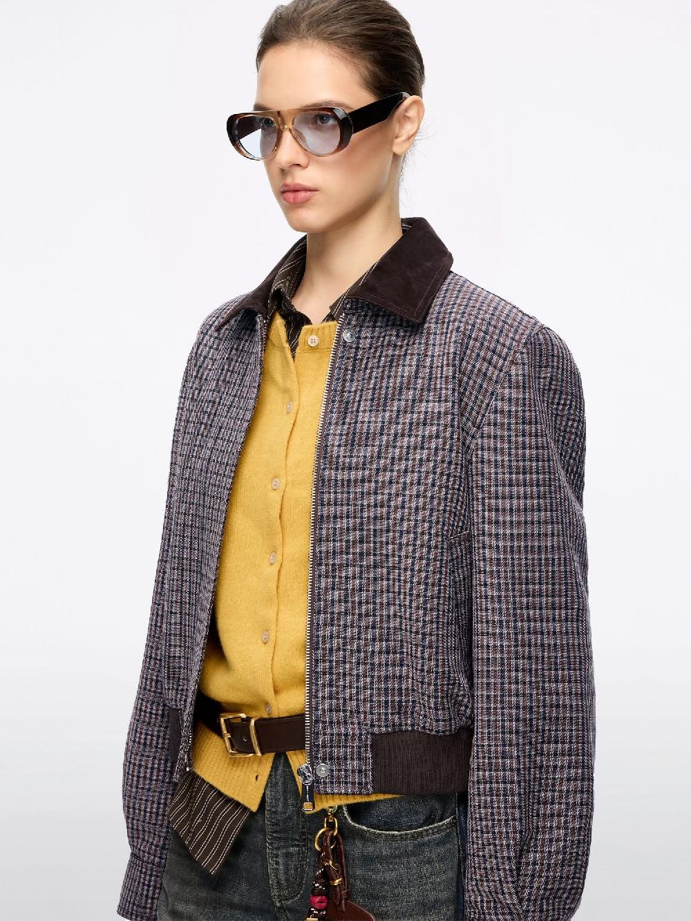 Miss Sixty COLLARED CROPPED JACKET COFFEE/BLUE