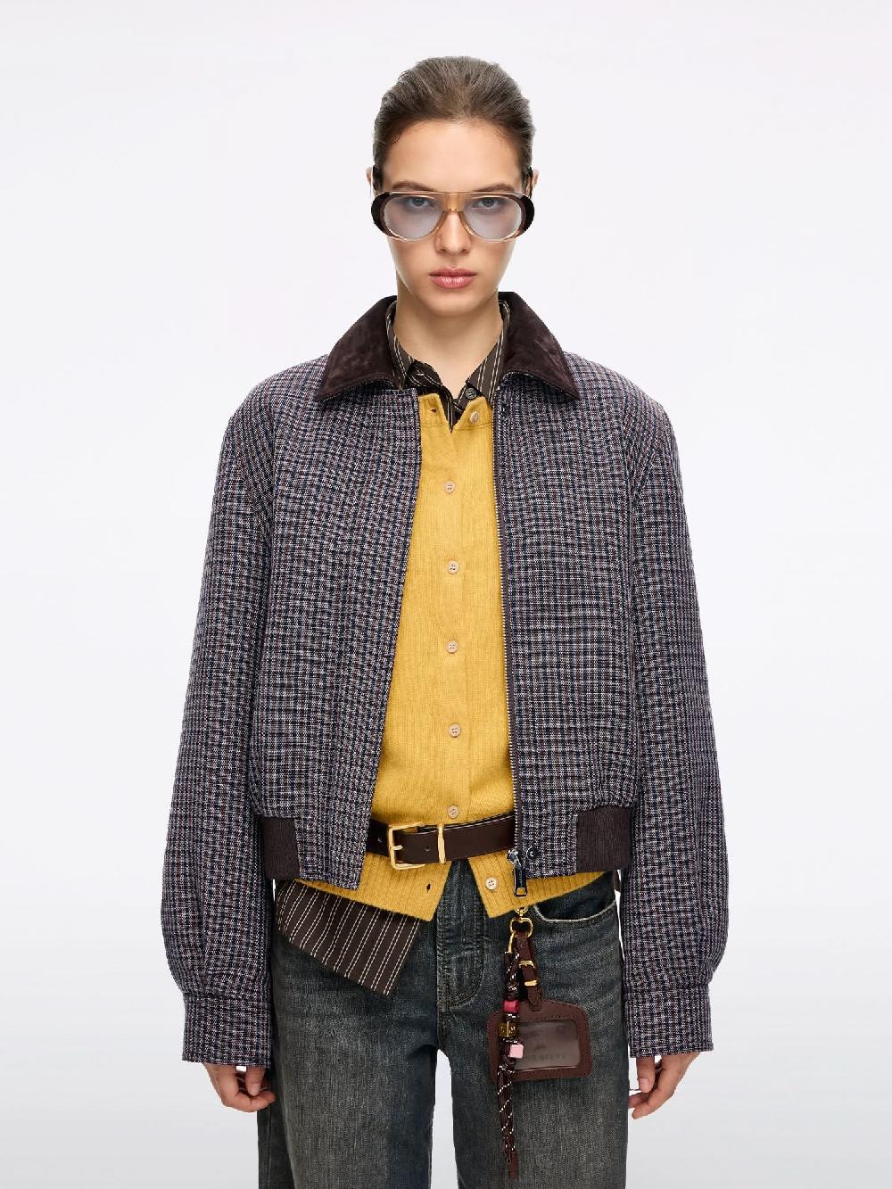 miss sixty COLLARED CROPPED JACKET COFFEE/BLUE