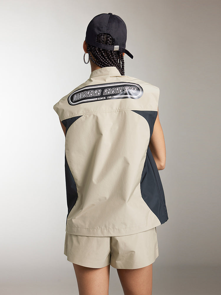 Miss Sixty COLOR-BLOCKED VEST KHAKI/BLACK
