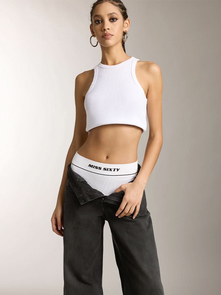 Miss Sixty COLOUR CONTRAST COTTON SHORTS WHITE