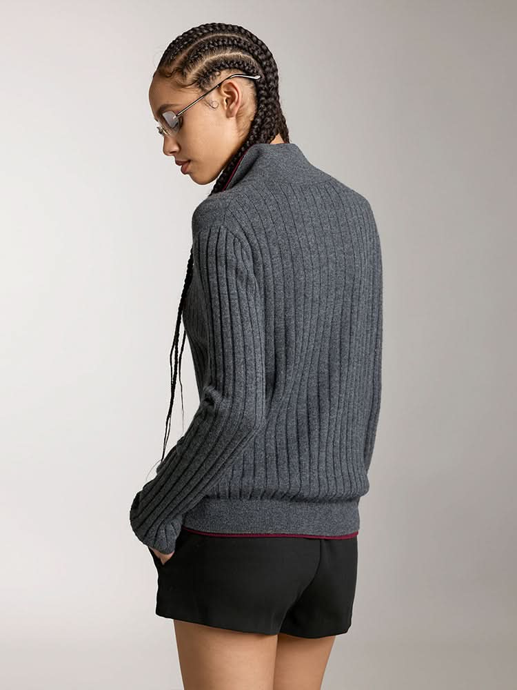 Miss Sixty COLOUR CONTRAST KNIT TOP HEATHER GREY