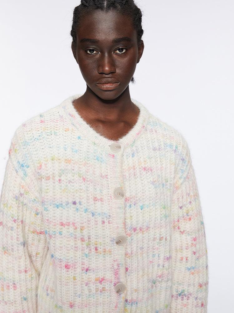 Miss Sixty COLOURFUL DOTTED CARDIGAN WHITE