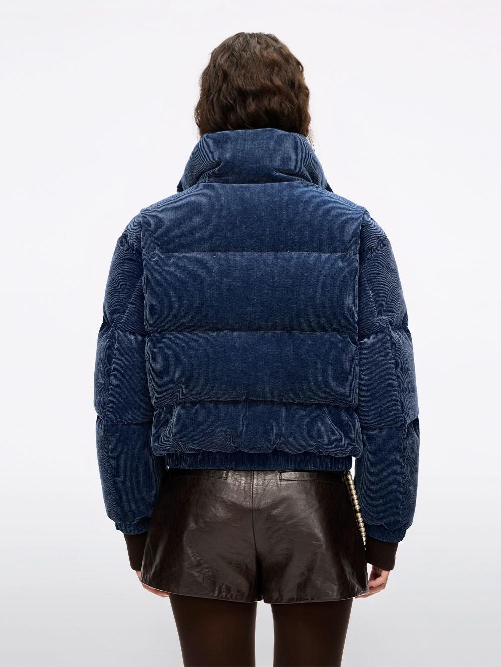 Miss Sixty CORDUROY DENIM PUFFER JACKET DEEP BLUE