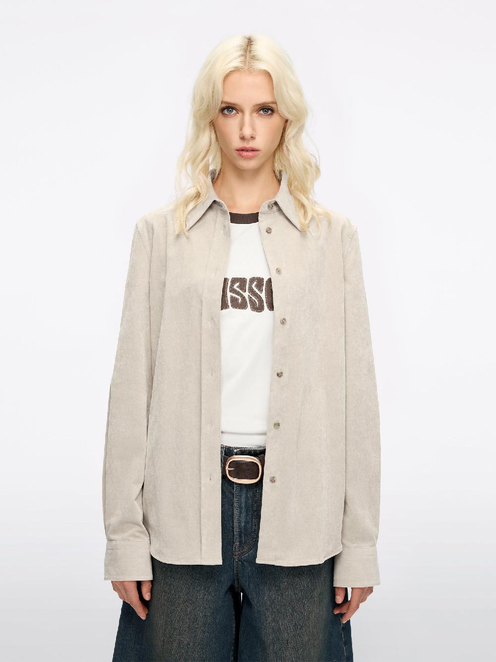 miss sixty CORDUROY SHIRT COIX SEED GREY
