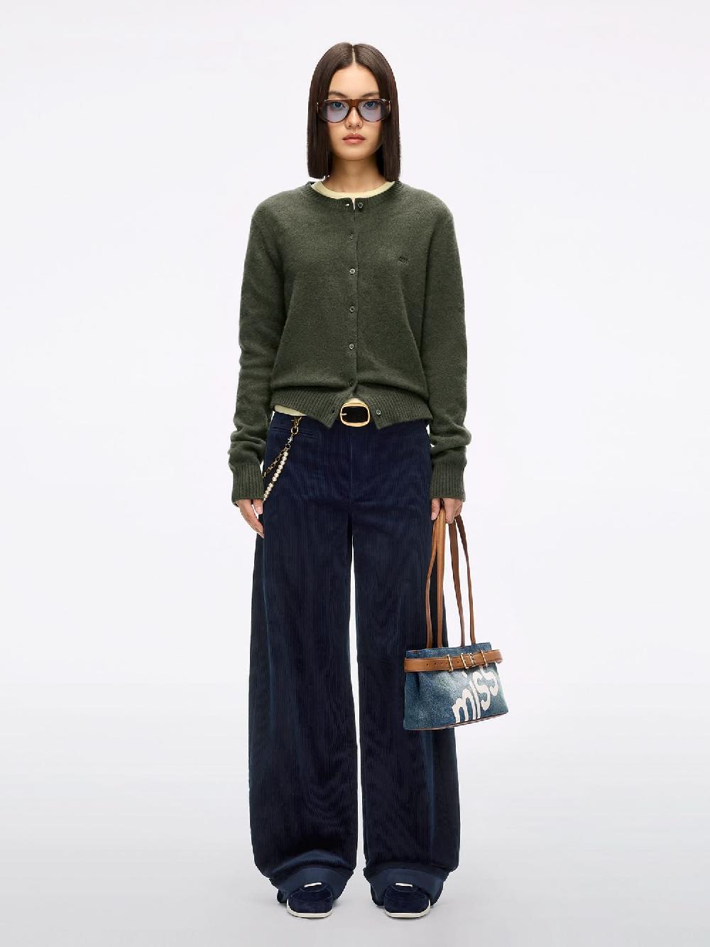Miss Sixty CORDUROY STRAIGHT-LEG PANTS DEEP BLUE